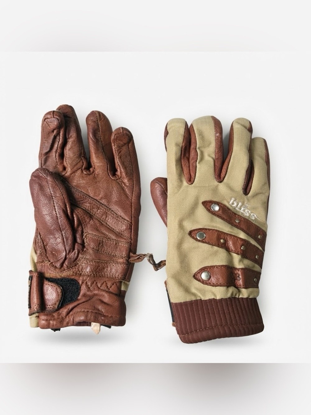 Level Brand Bliss GB Pipe Leather Ski Snowboard Gloves Brown Tan Small S